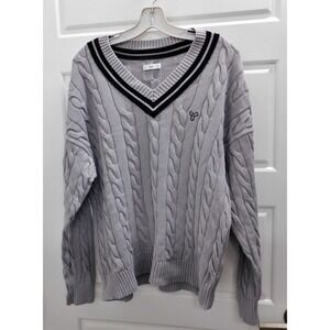 TNA‎ Womens Sweater Cable Knit Gray Color V Neckline Nautical Preppy Size M